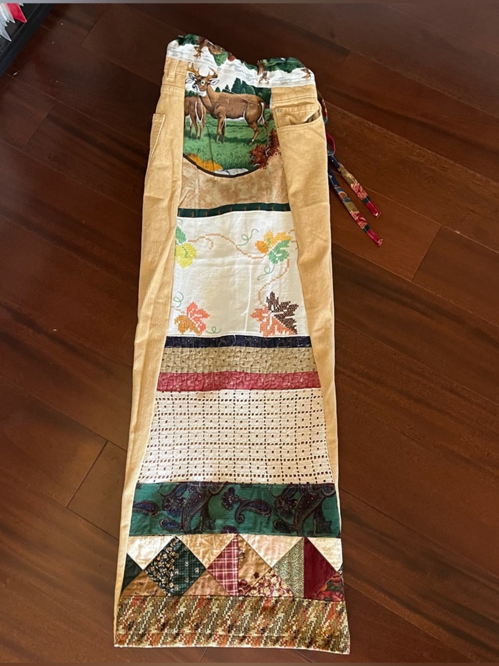 Mountain Girl deer heart gold band quilt patchwork pants Phish tour heady PLUR - Picture 2 of 12